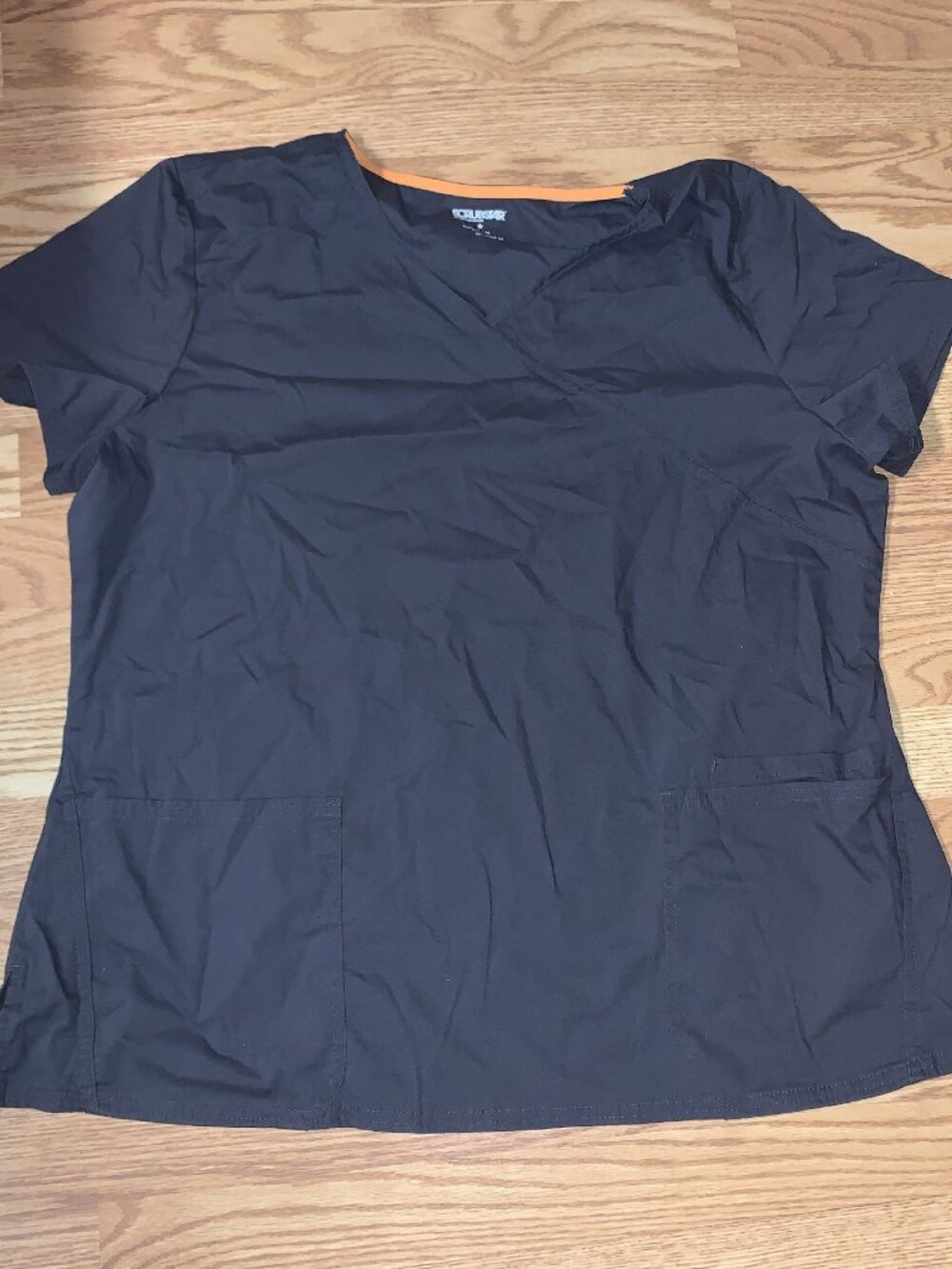 Scrubstar Shirt Woman Size XL Blue Short Sleeve